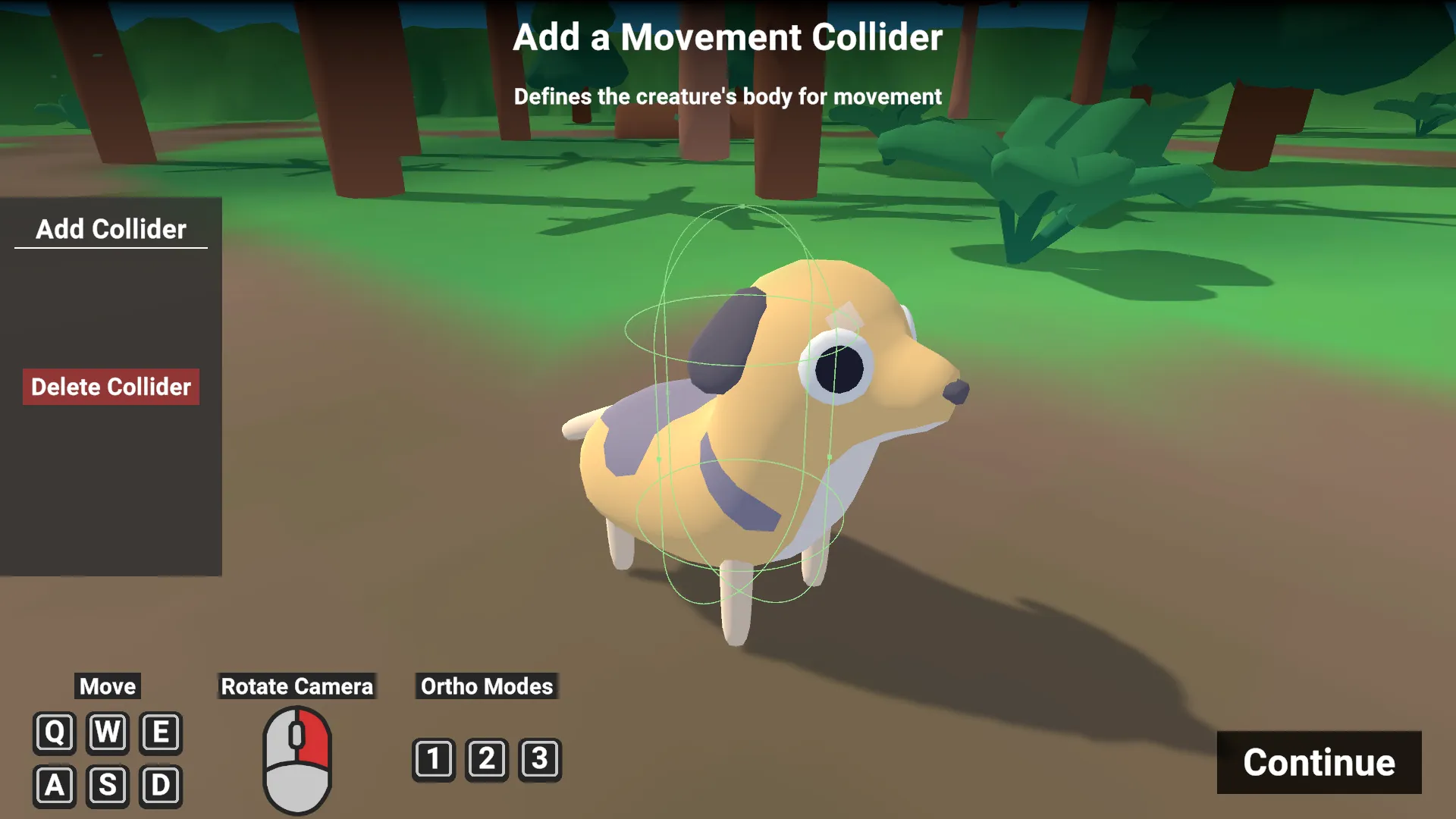 Collider authoring flow
